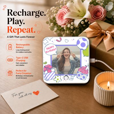 Customized Happy Birthday Musical Fridge Magnet with Music Speaker  Rechargeable Speaker with On/Off Button  Birthday Gift for Girlfriend, Sister, Best Friend